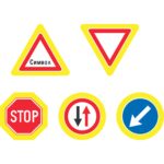 Road sign with additional outline